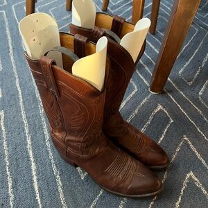Lucchese Brown Leather Cowboy Boots